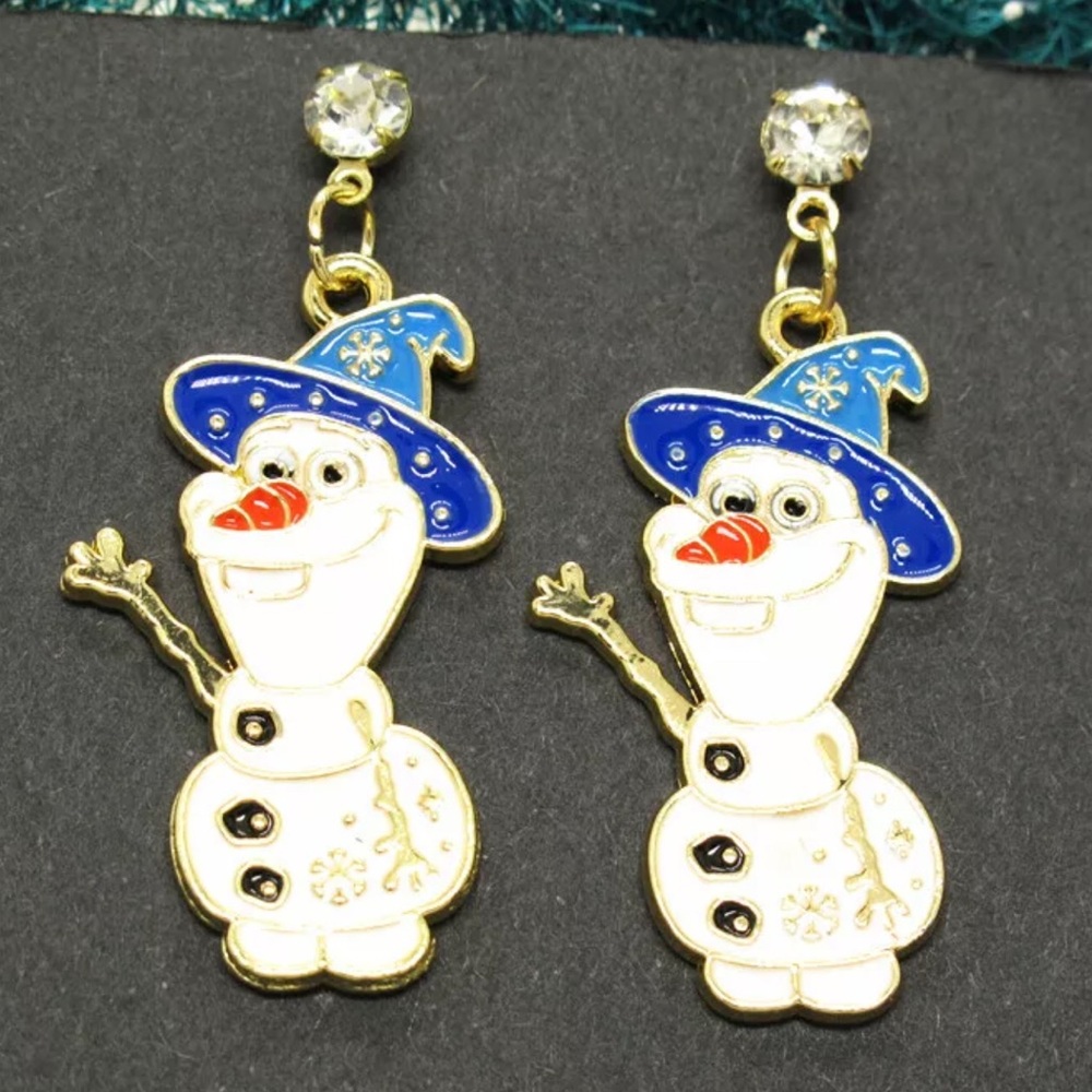 Disney Frozen 2 Snowman Olaf magic hat Earrings